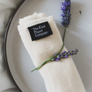 Organic Cotton Muslin Cloth wrapped in a lavender stem